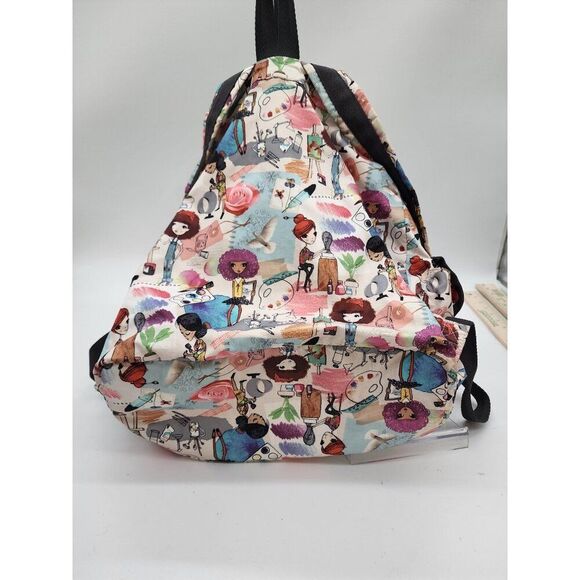 Lesport sac Colorful Artist-Themed Backpack With Drawstring & Buckle Closures Ad - Picture 6 of 12